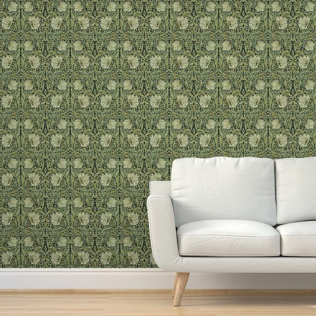 William Morris Antiqued Pimpernel Peel & Stick Wallpaper - Black product