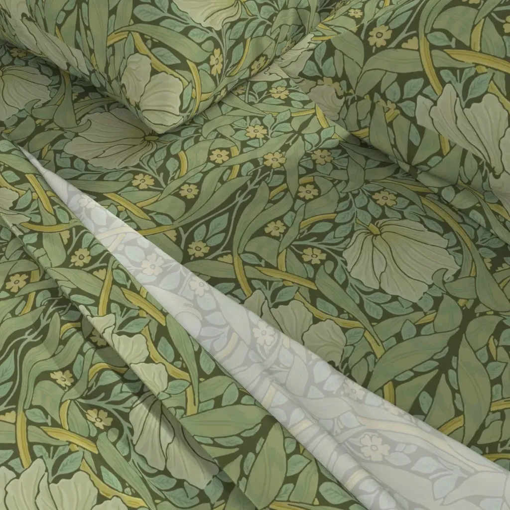 William Morris Antiqued Pimpernel Queen Sheet Set - Sage Green alternate view