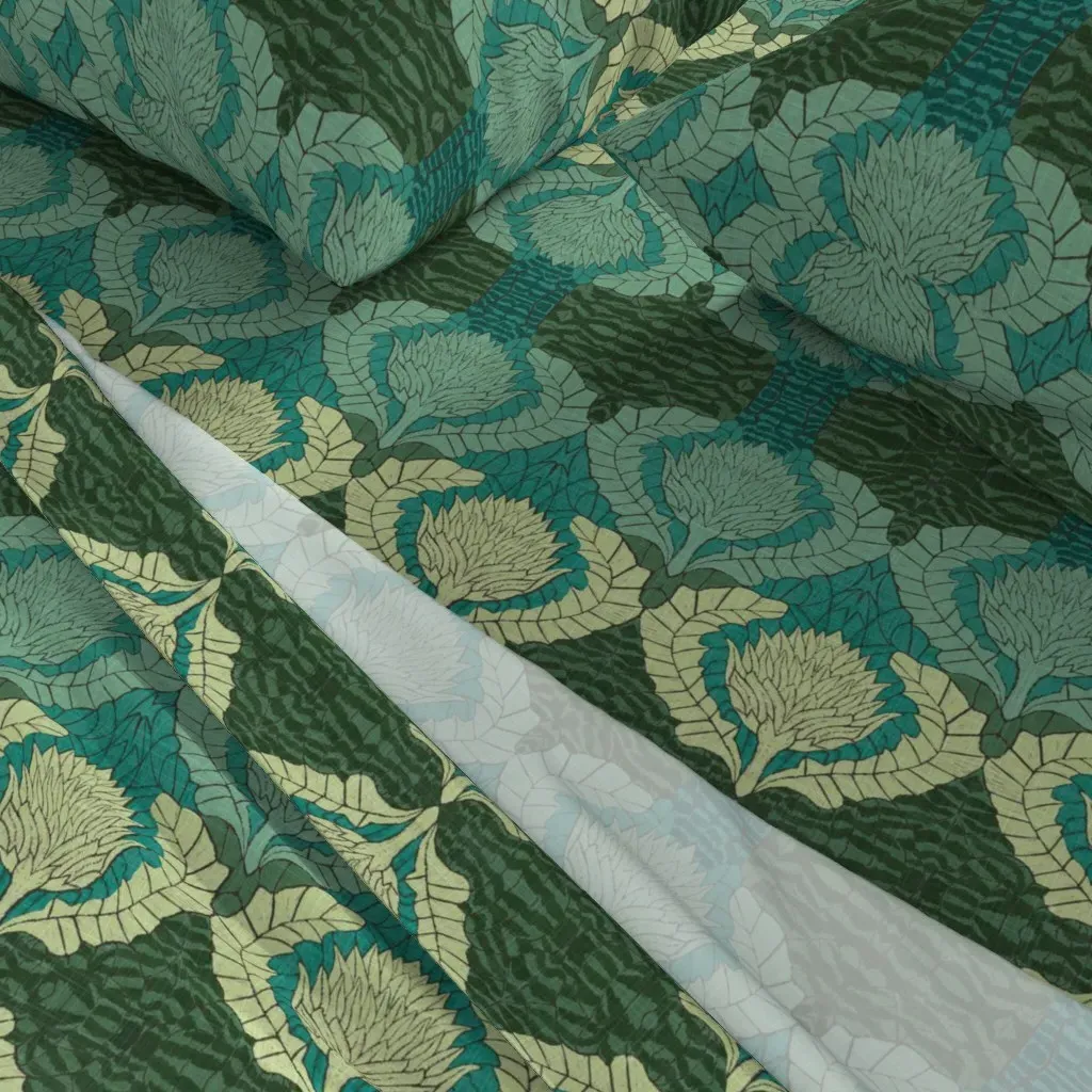 William Morris Artichoke Damask King Sheet Set - Teal alternate view