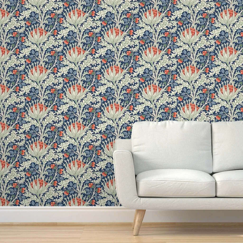 William Morris Artichoke Peel and Stick Wallpaper - Red product