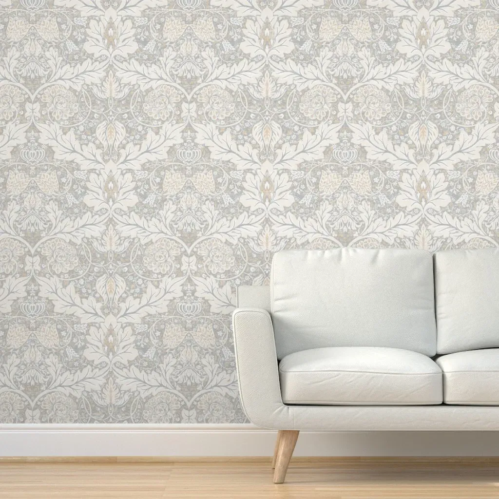 William Morris Avon Chintz Botanical Floral Damask Peel and Stick Wallpaper - Gray product