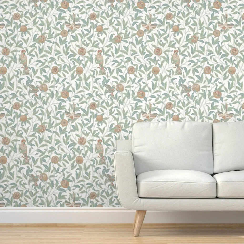 William Morris Bird And Pomegranate Peel and Stick Wallpaper - Sage Green product