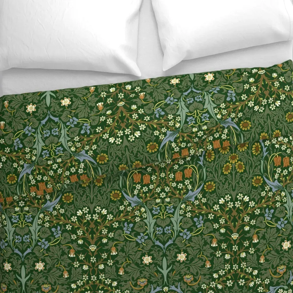 William Morris Blackthorn Duvet Cover - Dark Green alternate view