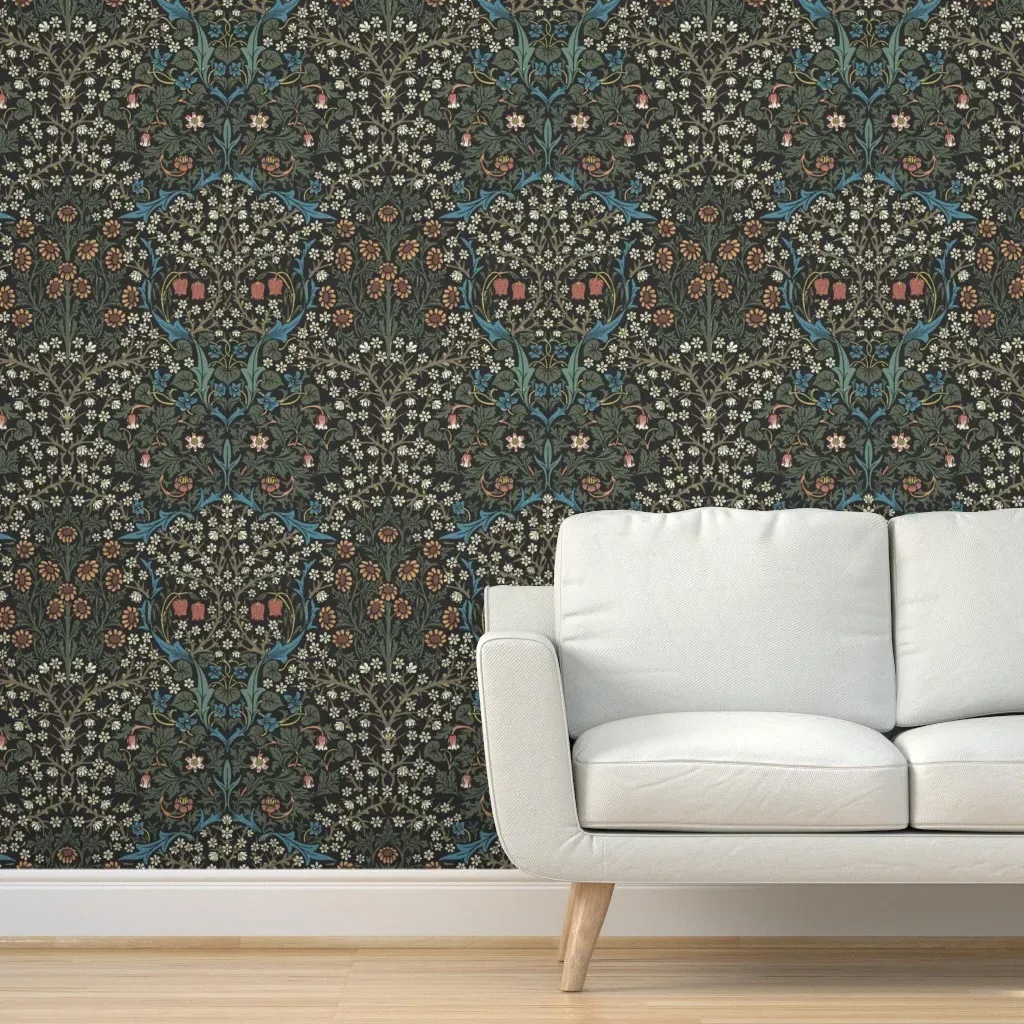 William Morris Blackthorn Peel and Stick Wallpaper - Dark Teal product