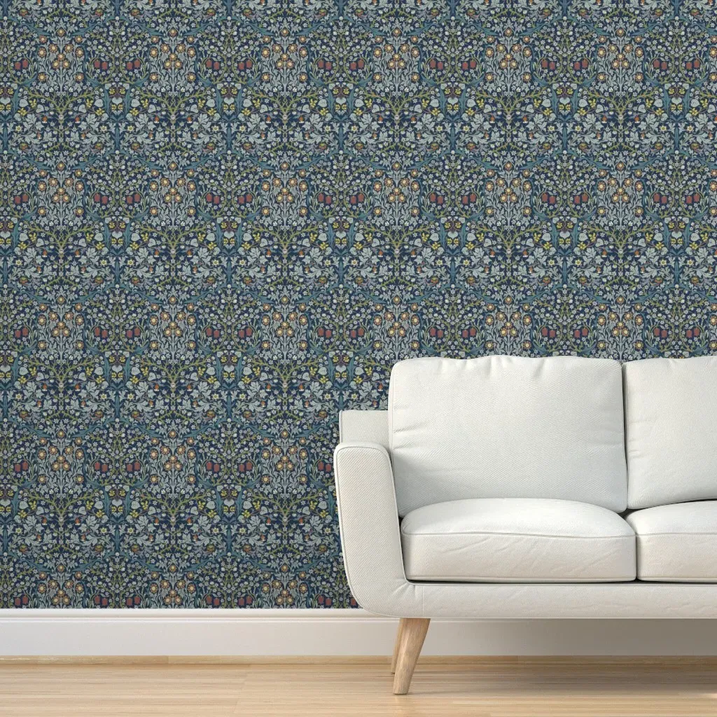 William Morris Blackthorn Peel and Stick Wallpaper - Dark Teal product