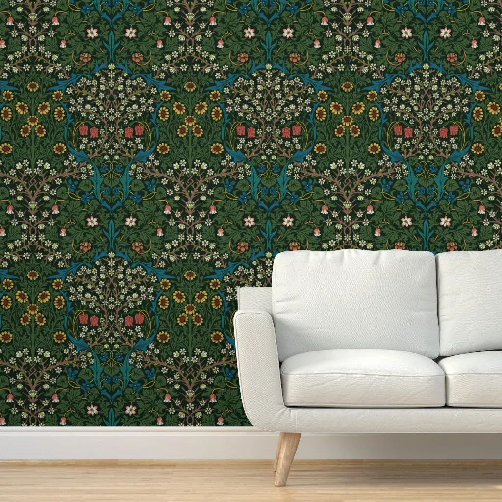 William Morris Blackthorn Peel and Stick Wallpaper - Green product