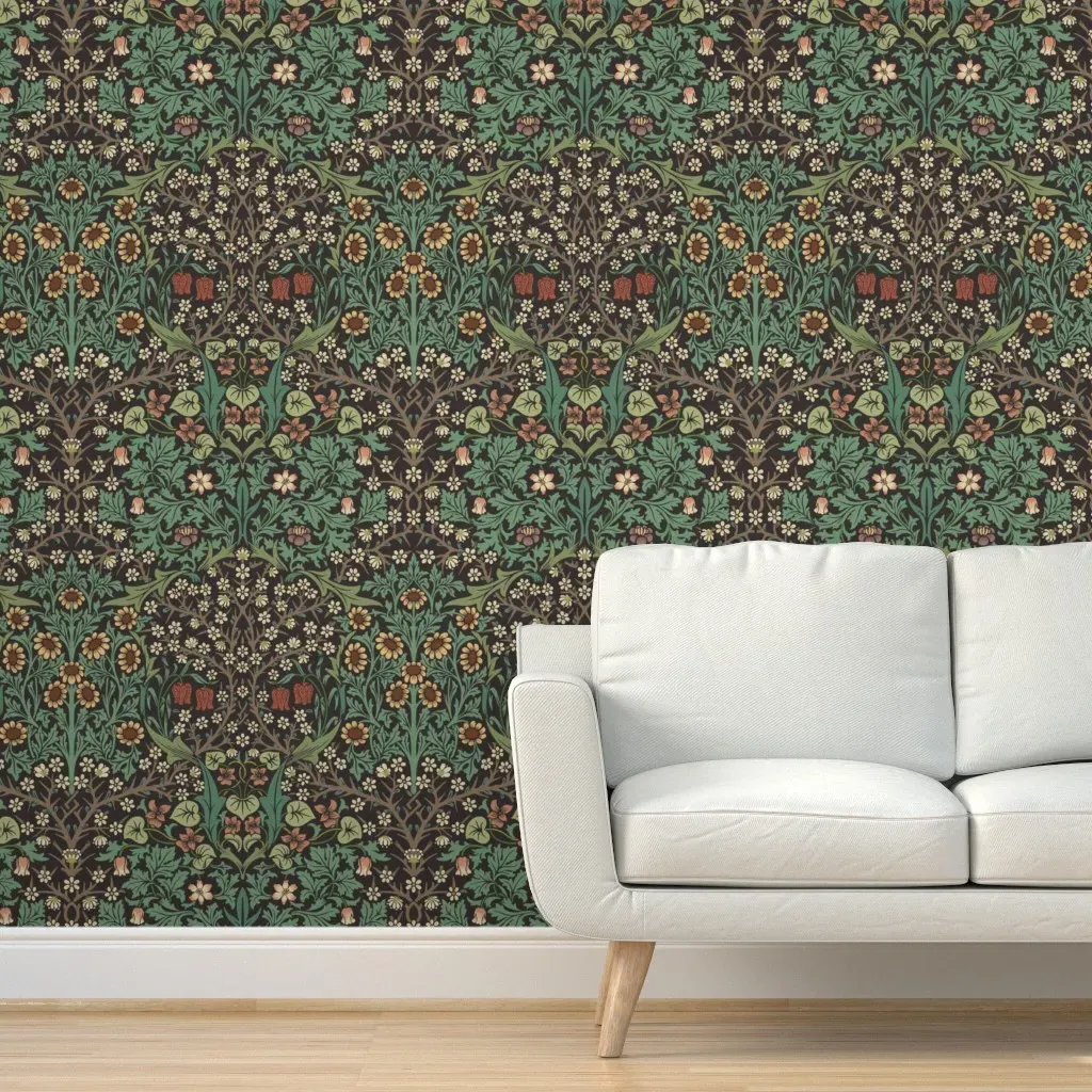William Morris Blackthorn Peel and Stick Wallpaper - Green product