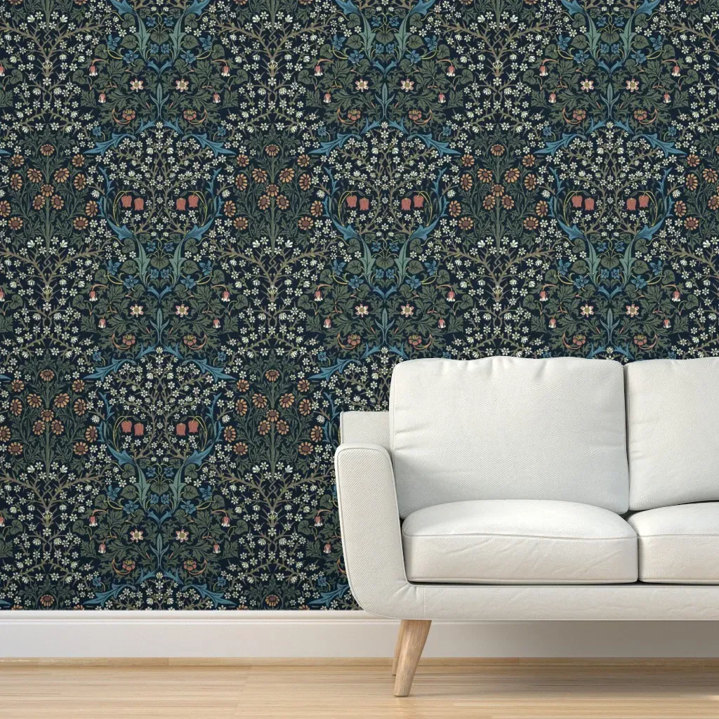 William Morris Blackthorn Peel and Stick Wallpaper - Navy Blue product