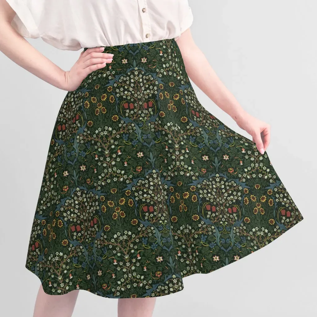 William Morris Blackthorn Pique Fabric by the Yard - Dark Green alternate view