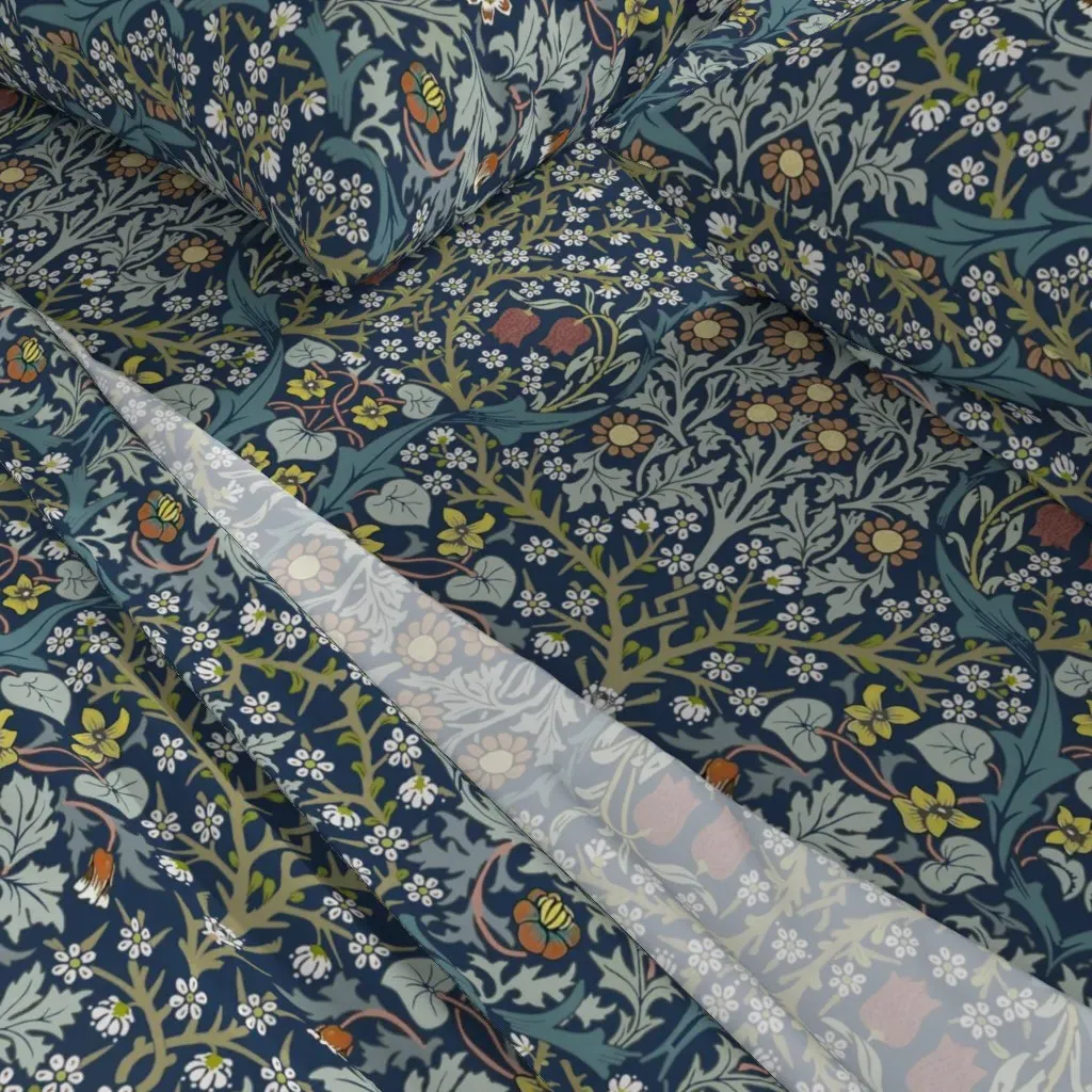 William Morris Blackthorn Queen Sheet Set - Dark Teal alternate view