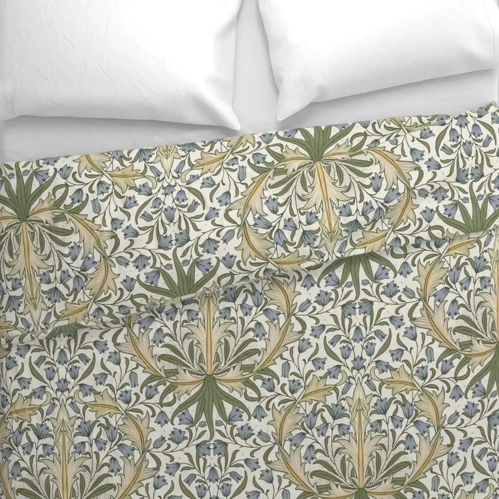 William Morris Blue Flowers Duvet Cover - Light Beige alternate view