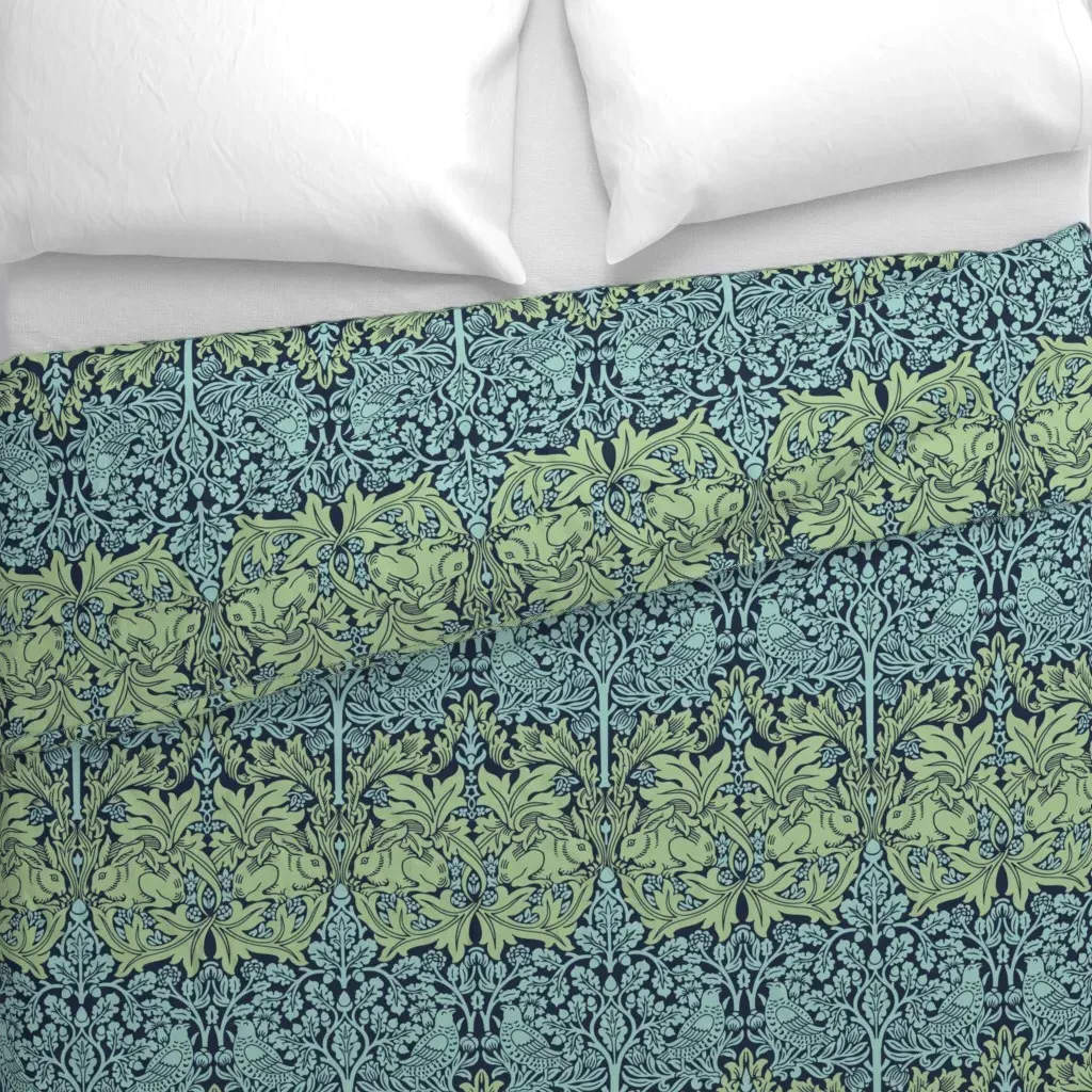 William Morris Brer Rabbit Duvet Cover - Teal alternate view