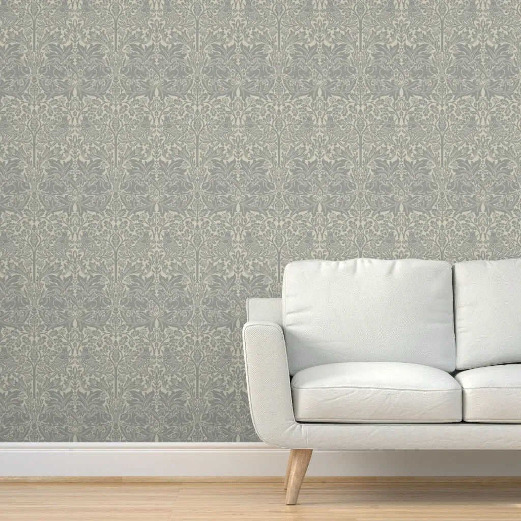 William Morris Brer Rabbit Peel and Stick Wallpaper - Gray product