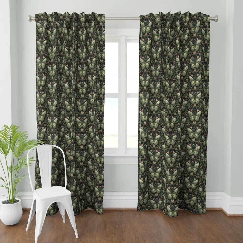 William Morris Butterfly Curtain Panel - Green product