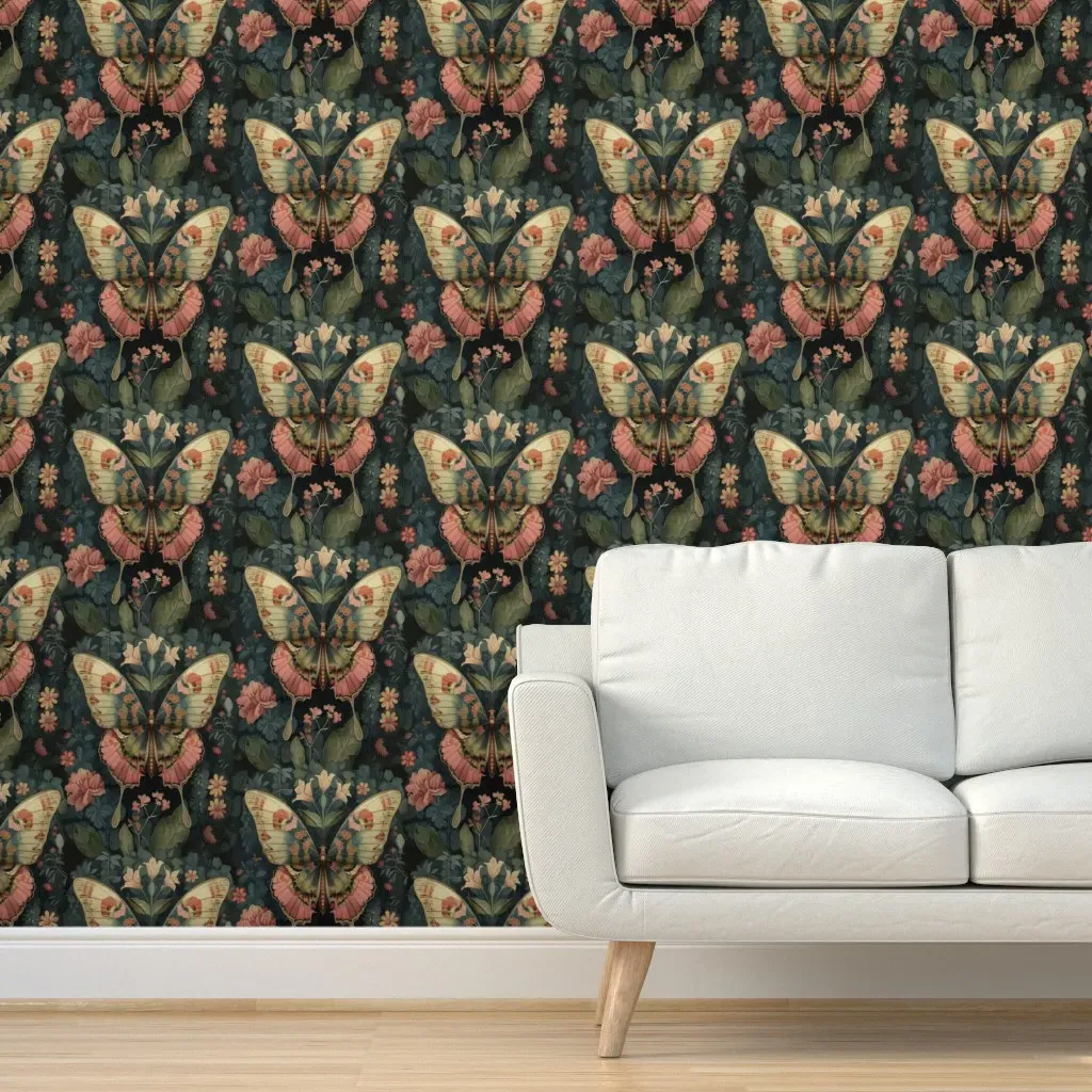 William Morris Butterfly Peel and Stick Wallpaper - Cream product
