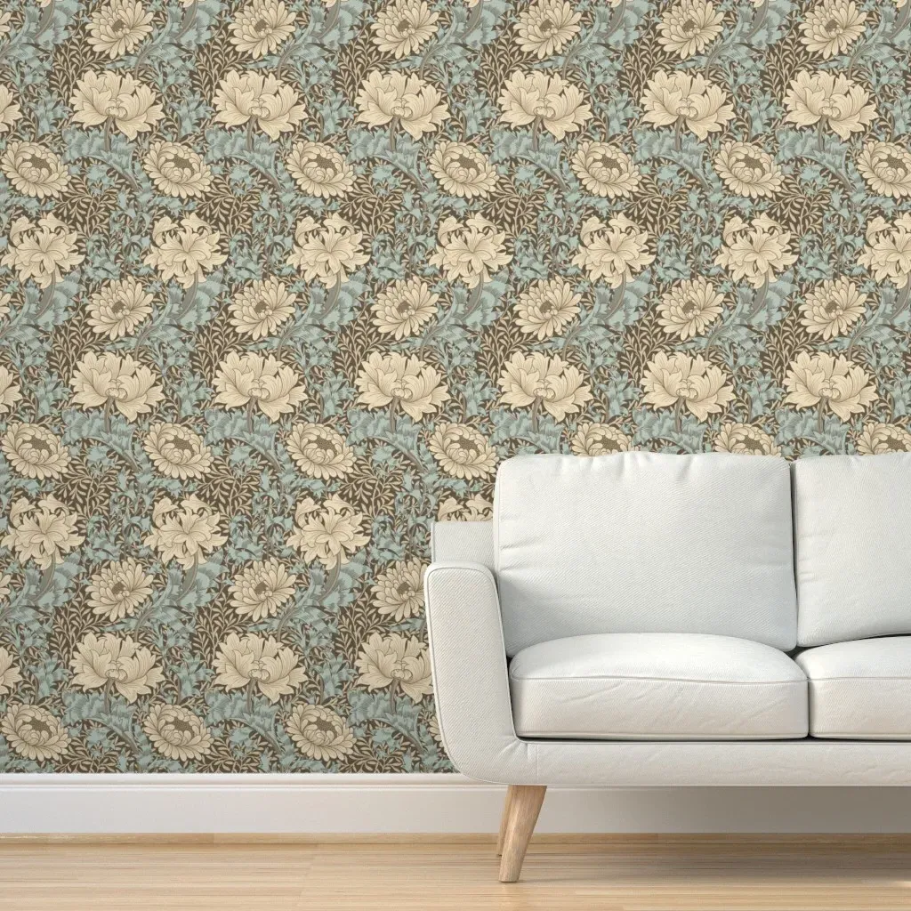 William Morris Chrysanthemum Peel and Stick Wallpaper - Beige product