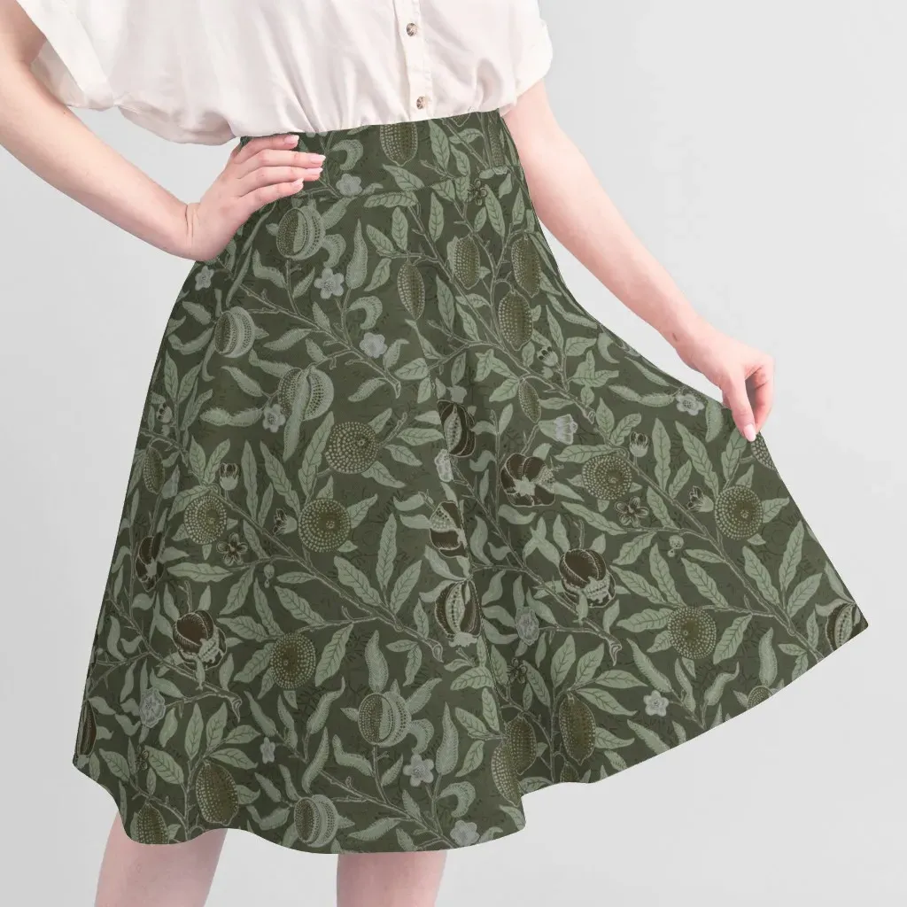 William Morris Fruit Historic Arts & Crafts Fabric - Olive Green, Sport Pique alternate view