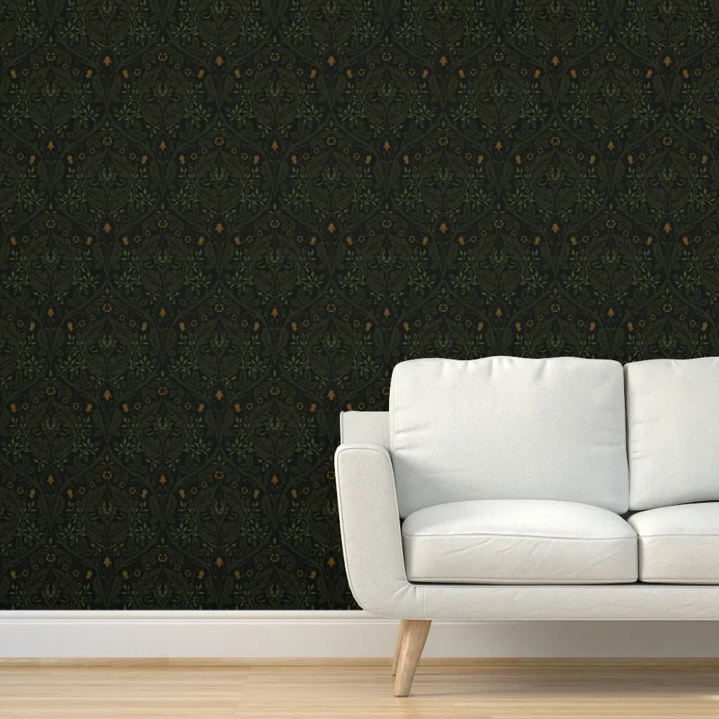 William Morris Golden Bough 1888 Peel and Stick Wallpaper - Dark Green product