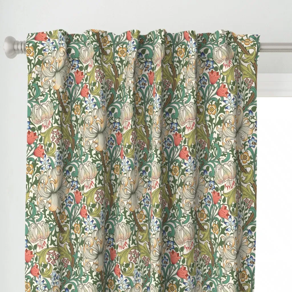 William Morris Golden Curtain Panel - Green alternate view