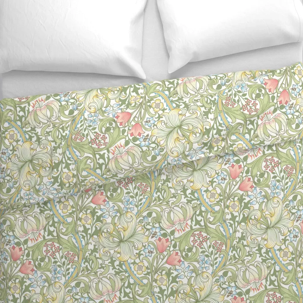 William Morris Golden Lily 1F Duvet Cover - Green alternate view