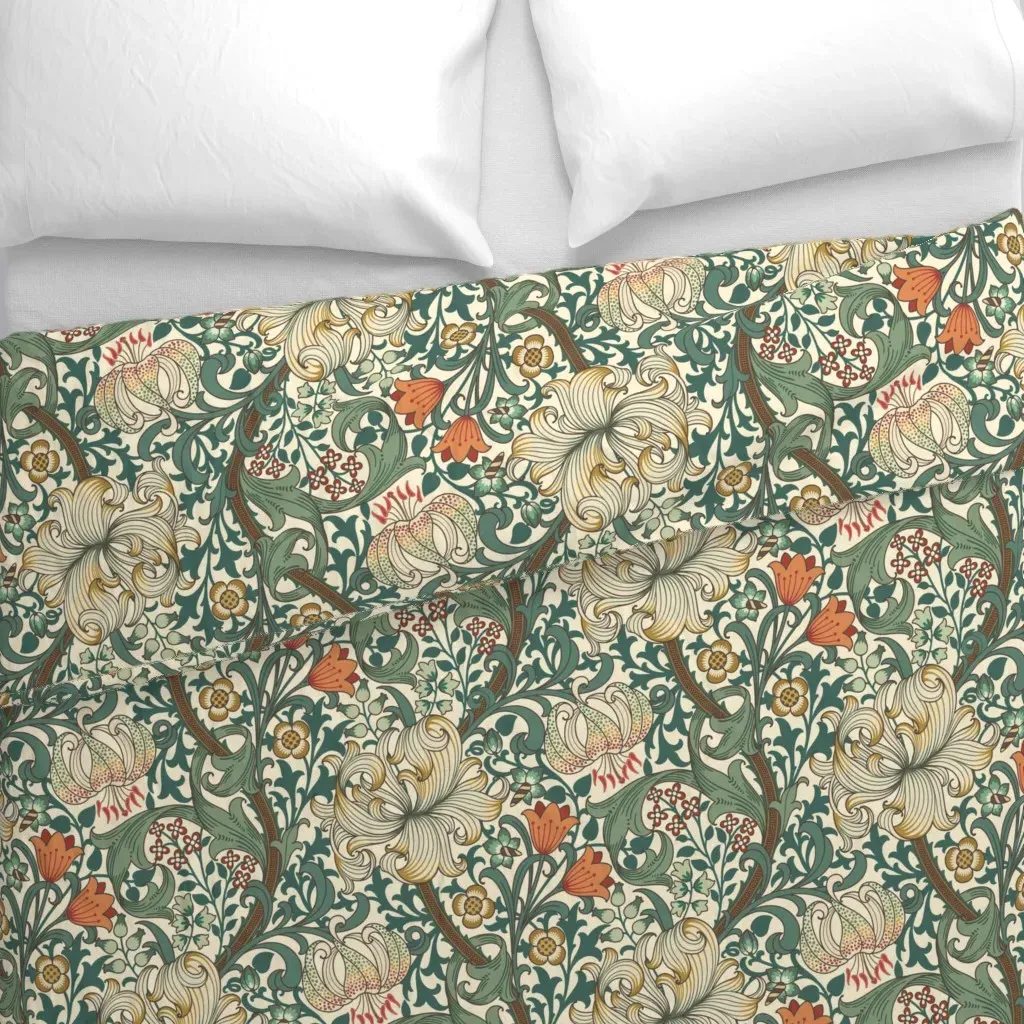 William Morris Golden Lily 7B Duvet Cover - Green alternate view
