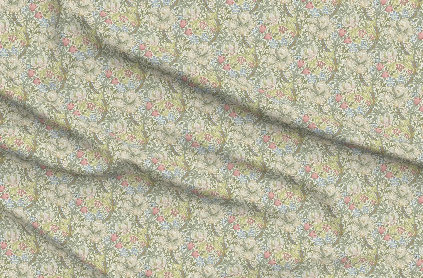 William Morris Golden Lily Pique Fabric - Light Green product