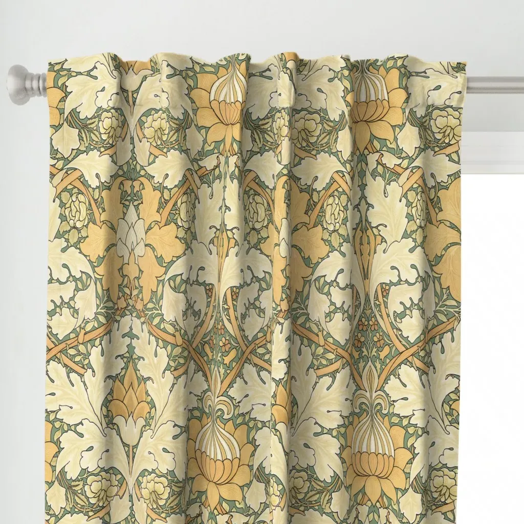 William Morris Growing Curtain Panel - Mustard Yellow alternate view