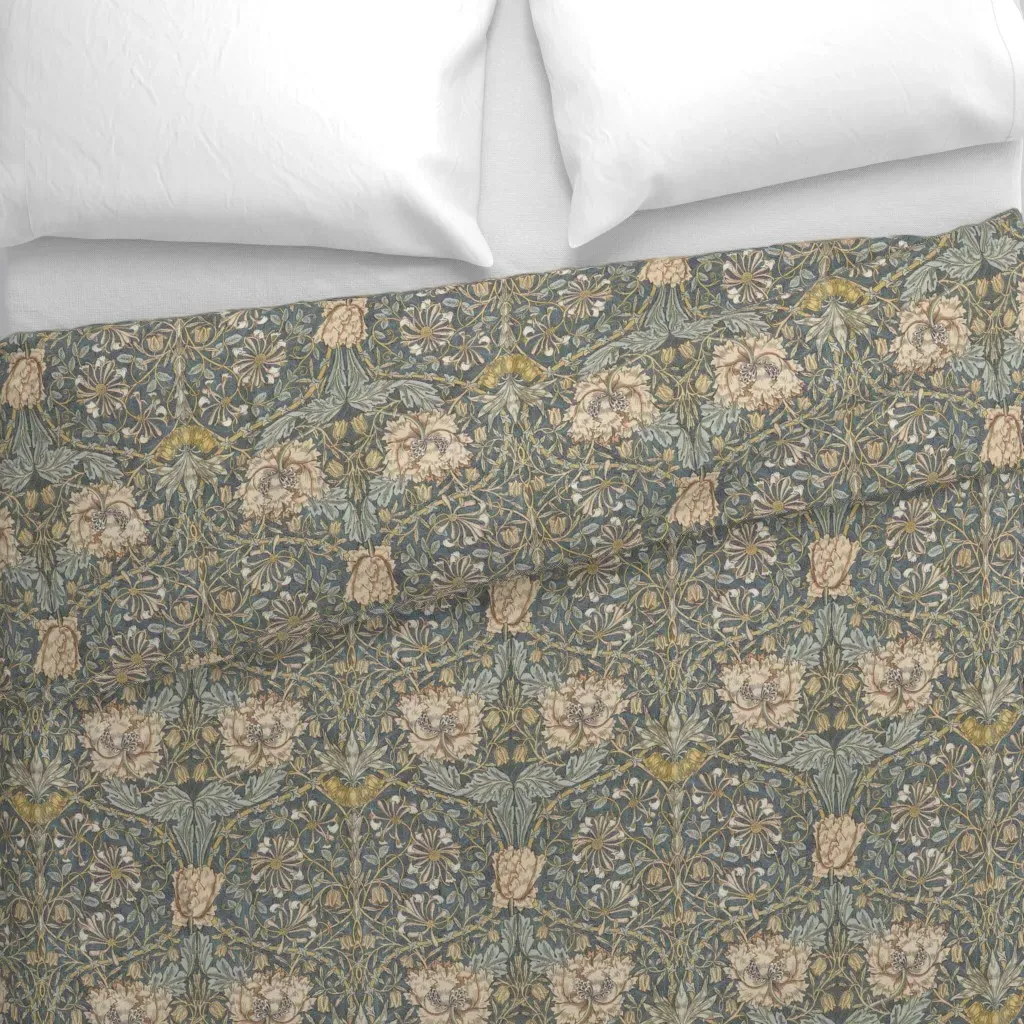 William Morris Honeysuckle Duvet Cover - Teal alternate view