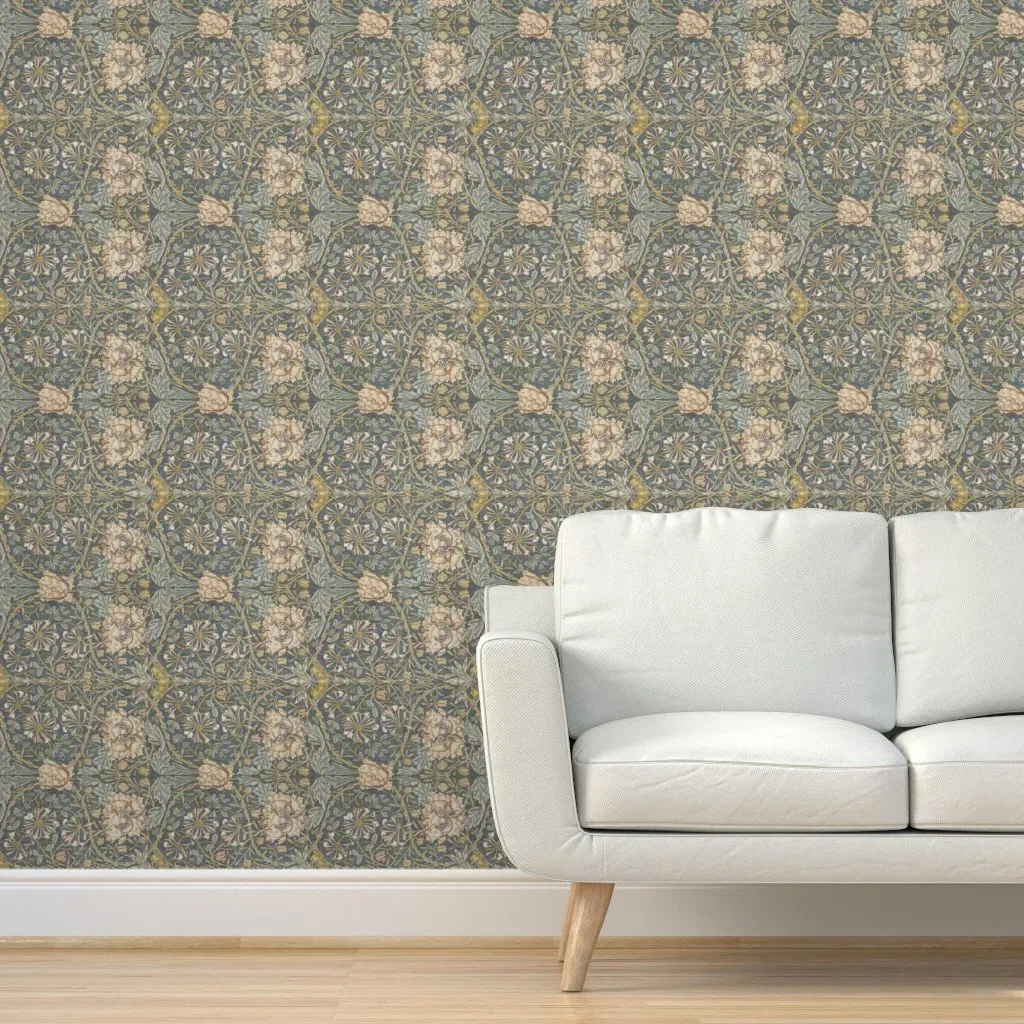 William Morris Honeysuckle Peel and Stick Wallpaper - Green, Pink product
