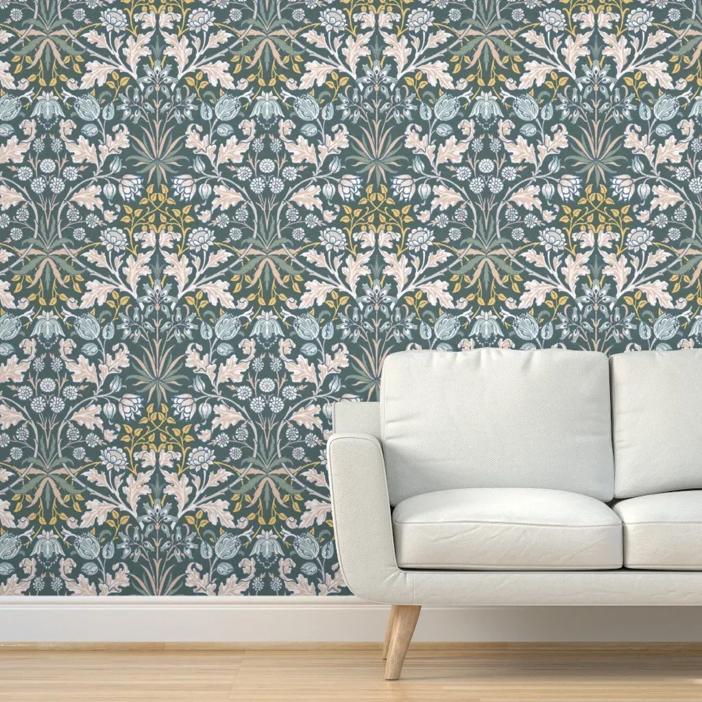 William Morris Hyacinth Peel and Stick Wallpaper - Dark Blue product