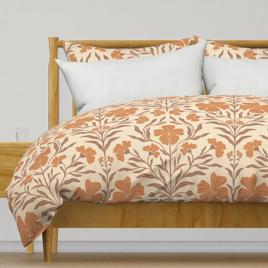 William Morris Inspired Large Duvet Cover - Burnt Orange product