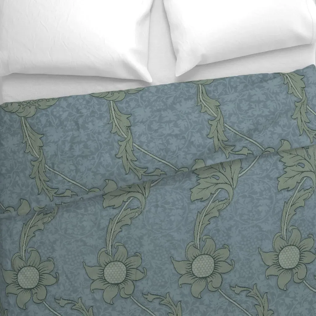 William Morris Kennet Soft Duvet Cover - Grayish Blue alternate view
