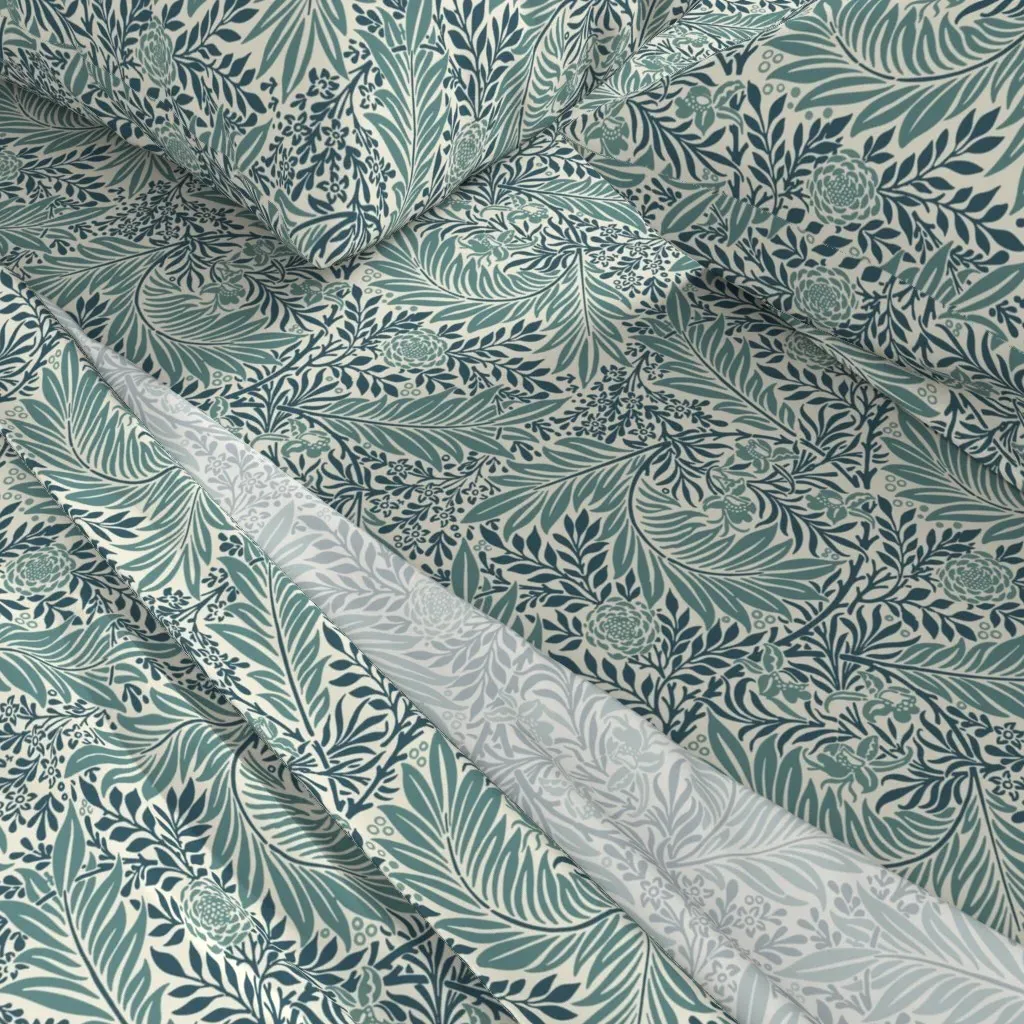 William Morris Larkspur Queen Sheet Set - Teal alternate view