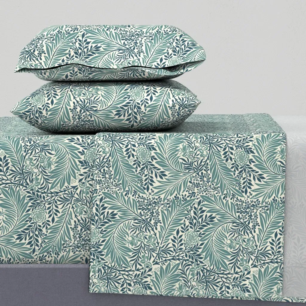 William Morris Larkspur Queen Sheet Set - Teal product