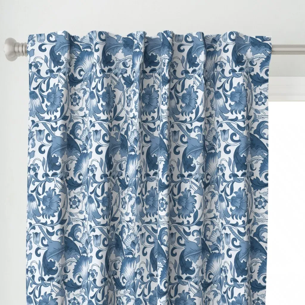 William Morris Lodden Curtain Panel - Blue alternate view