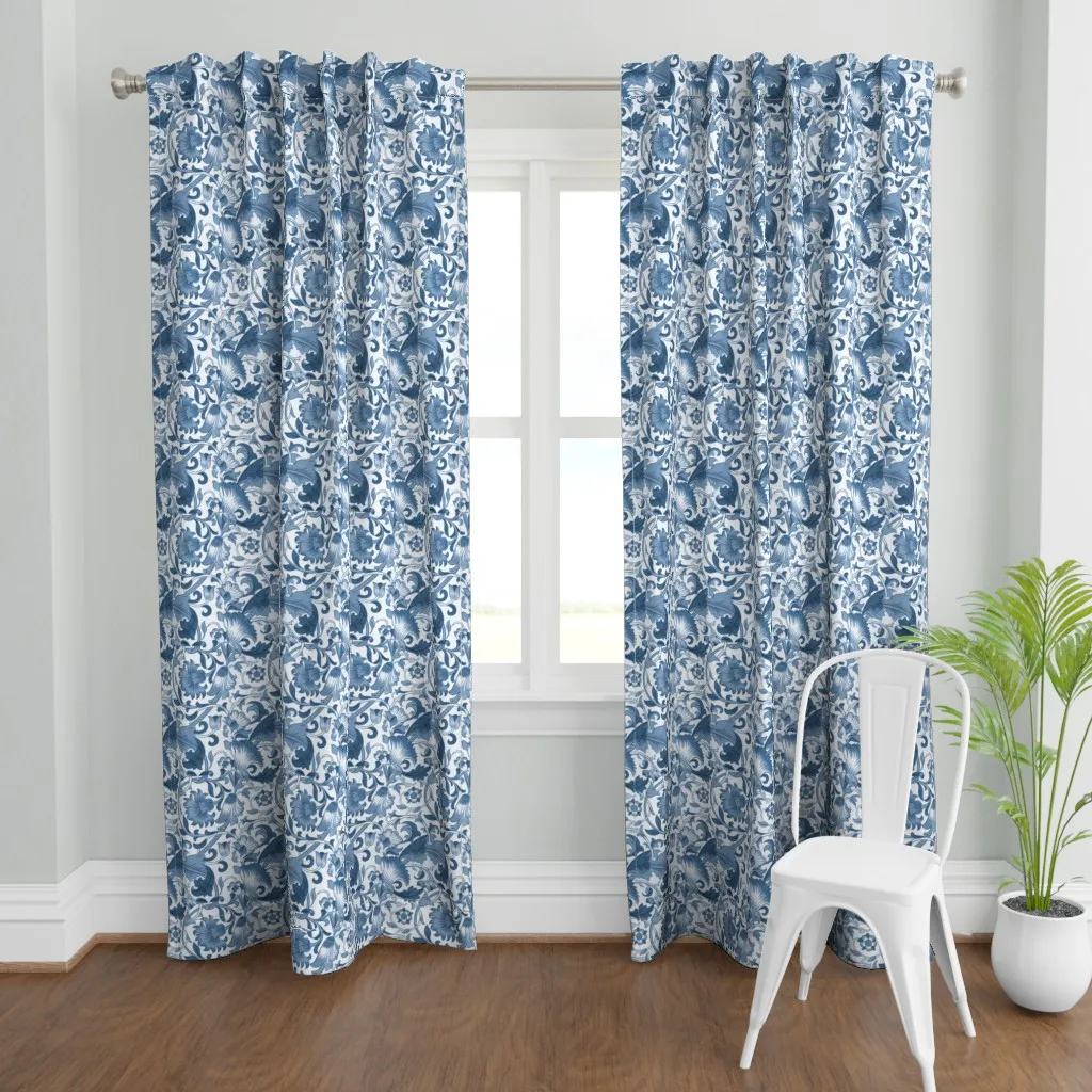 William Morris Lodden Curtain Panel - Blue product