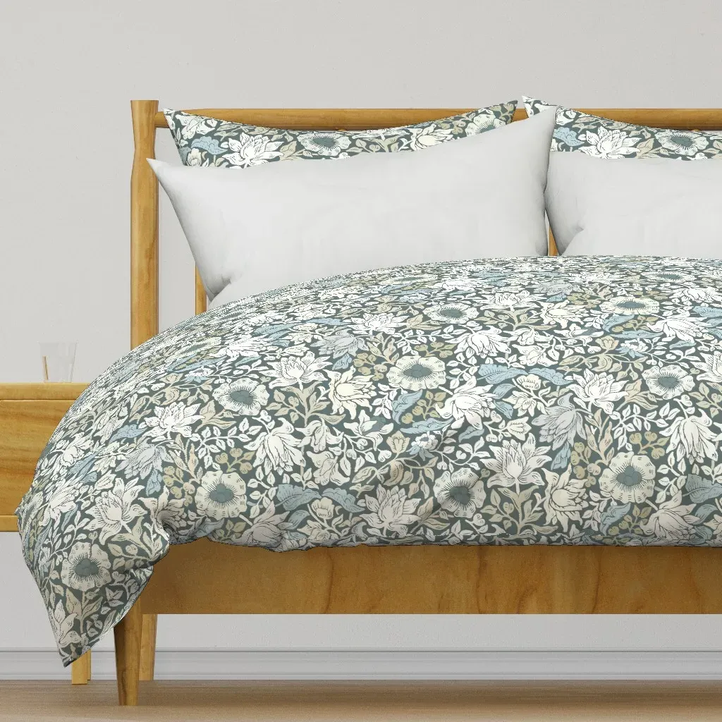 William Morris Mallow Grey Duvet Cover - White product