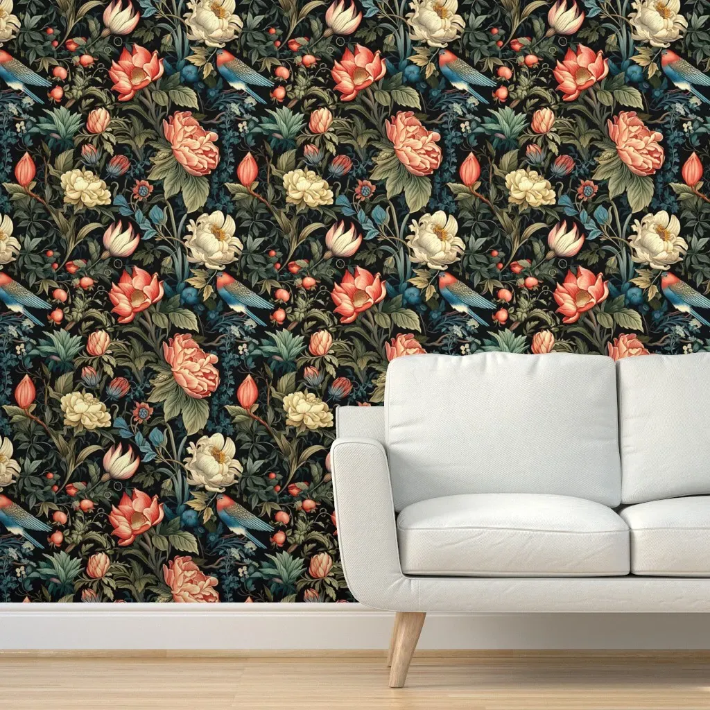 William Morris Oriental Tapestry Peel and Stick Wallpaper - Red product