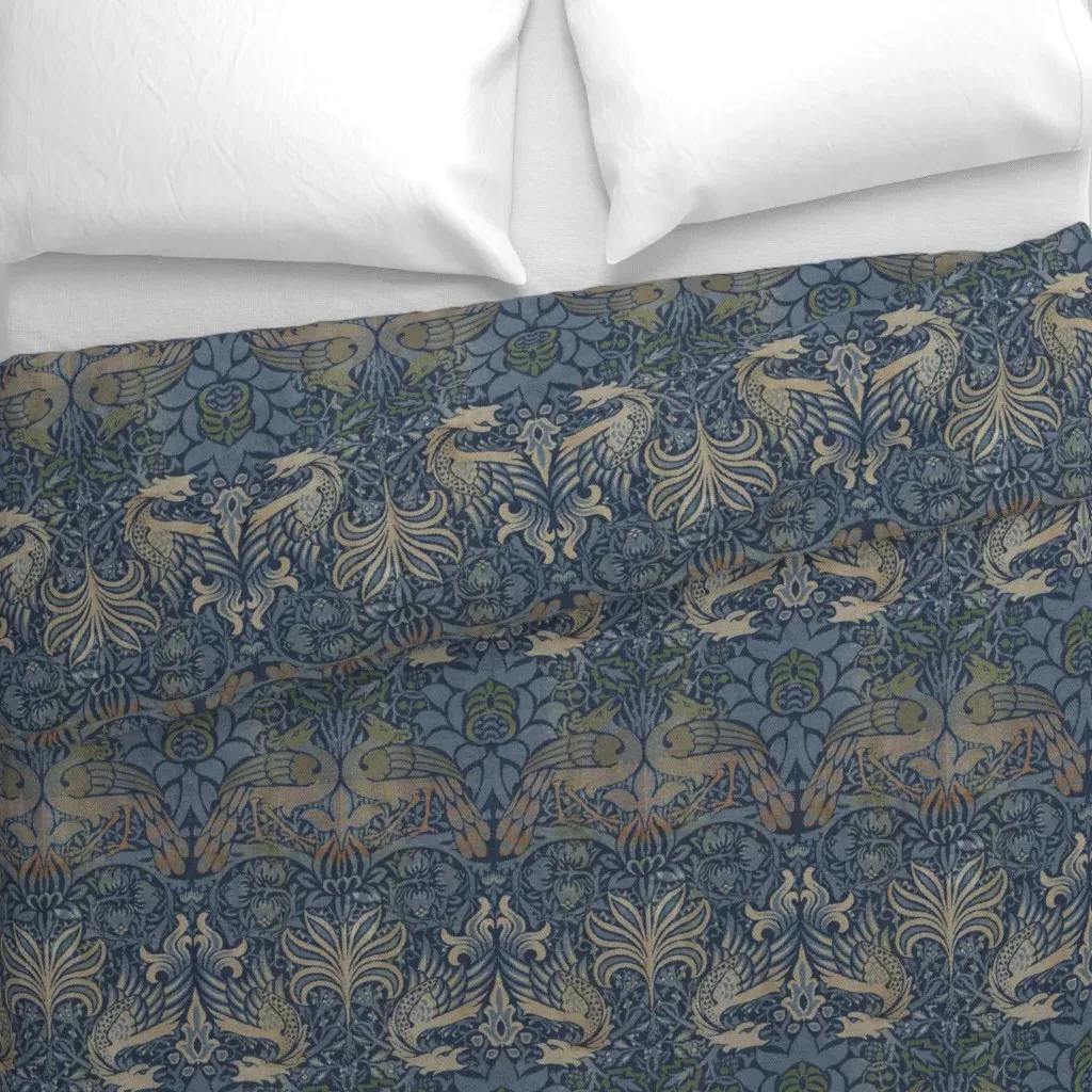William Morris Peacock And Dragon Duvet Cover - Blue alternate view