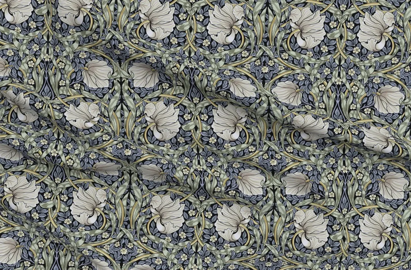 William Morris Pimpernel Arts & Crafts Pique Fabric - White product