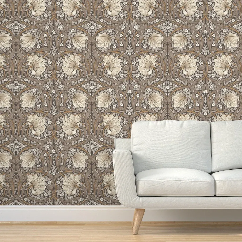 William Morris Pimpernel Peel and Stick Wallpaper - Brown product