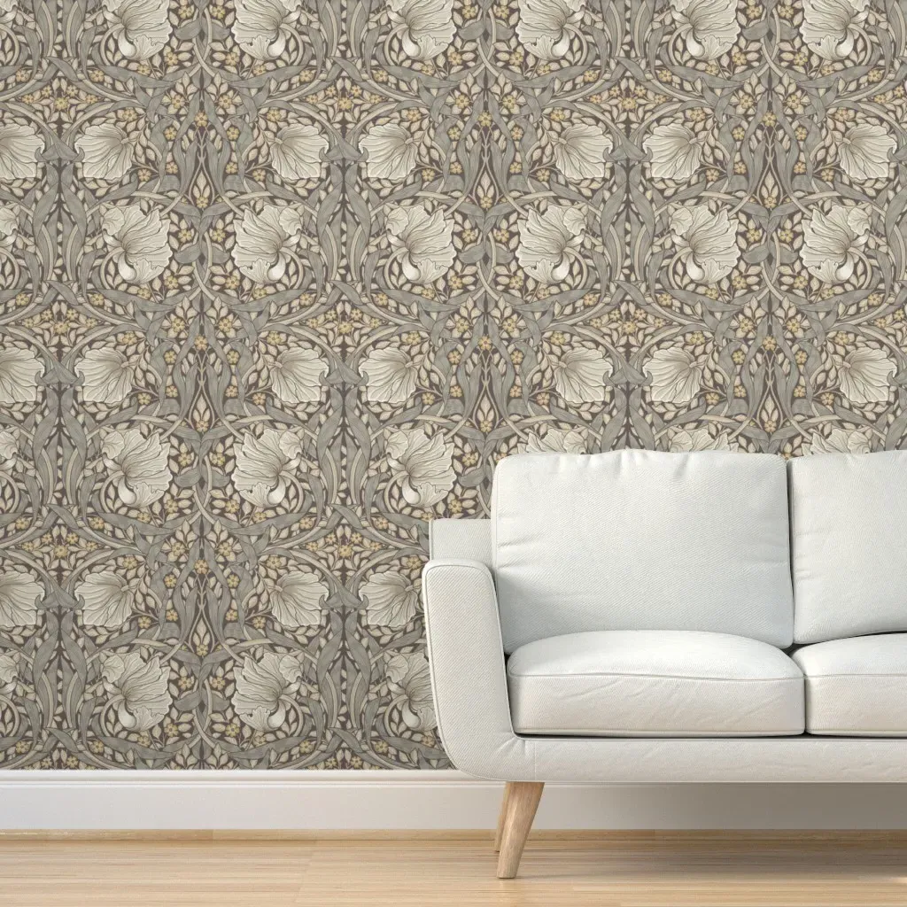 William Morris Pimpernel Small Peel and Stick Wallpaper - Welsh Grey product