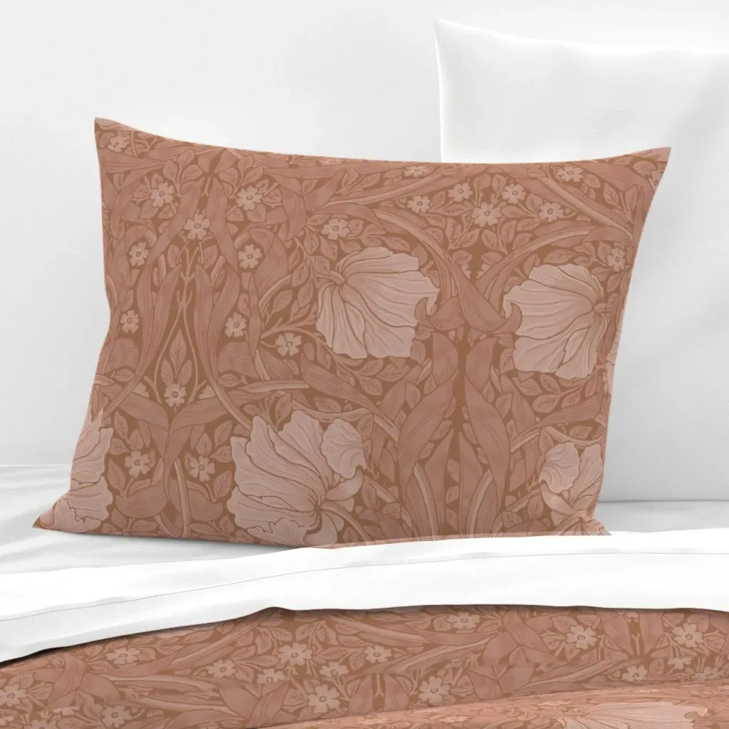 William Morris Pimpernel Standard Knife Edge Cushion - Dusty Rose, Cotton Sateen product