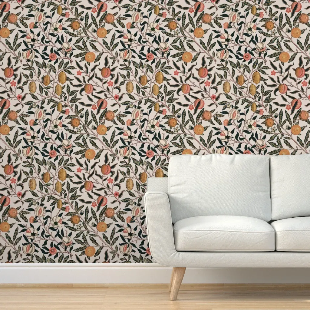 William Morris Pomegranate Peel and Stick Wallpaper - Orange product