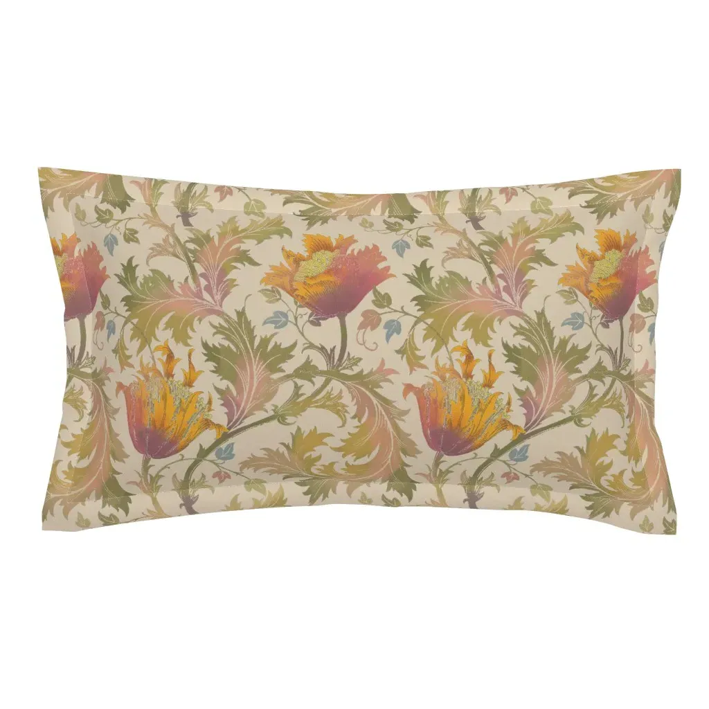 William Morris Remixed Anemone King Pillow Sham - Cream product