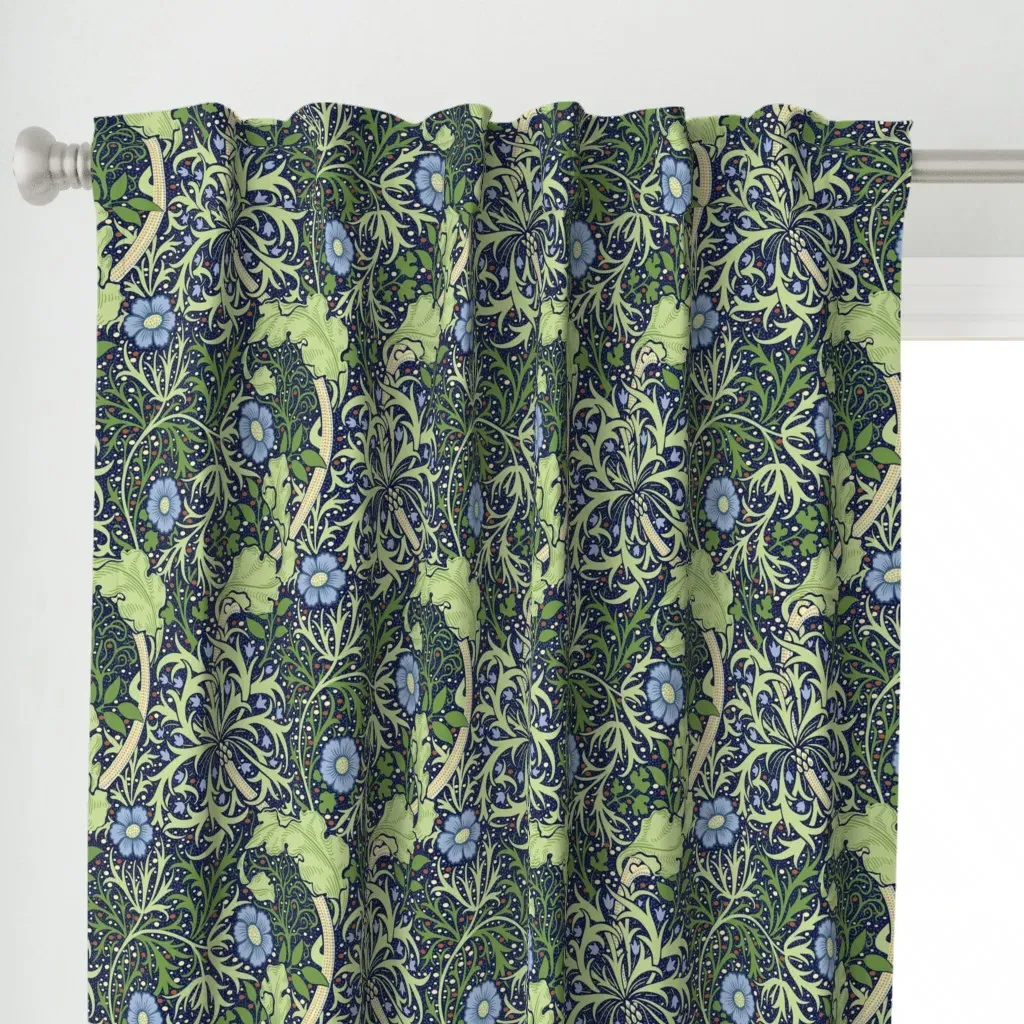 William Morris Seaweed Curtain Panel - Green alternate view