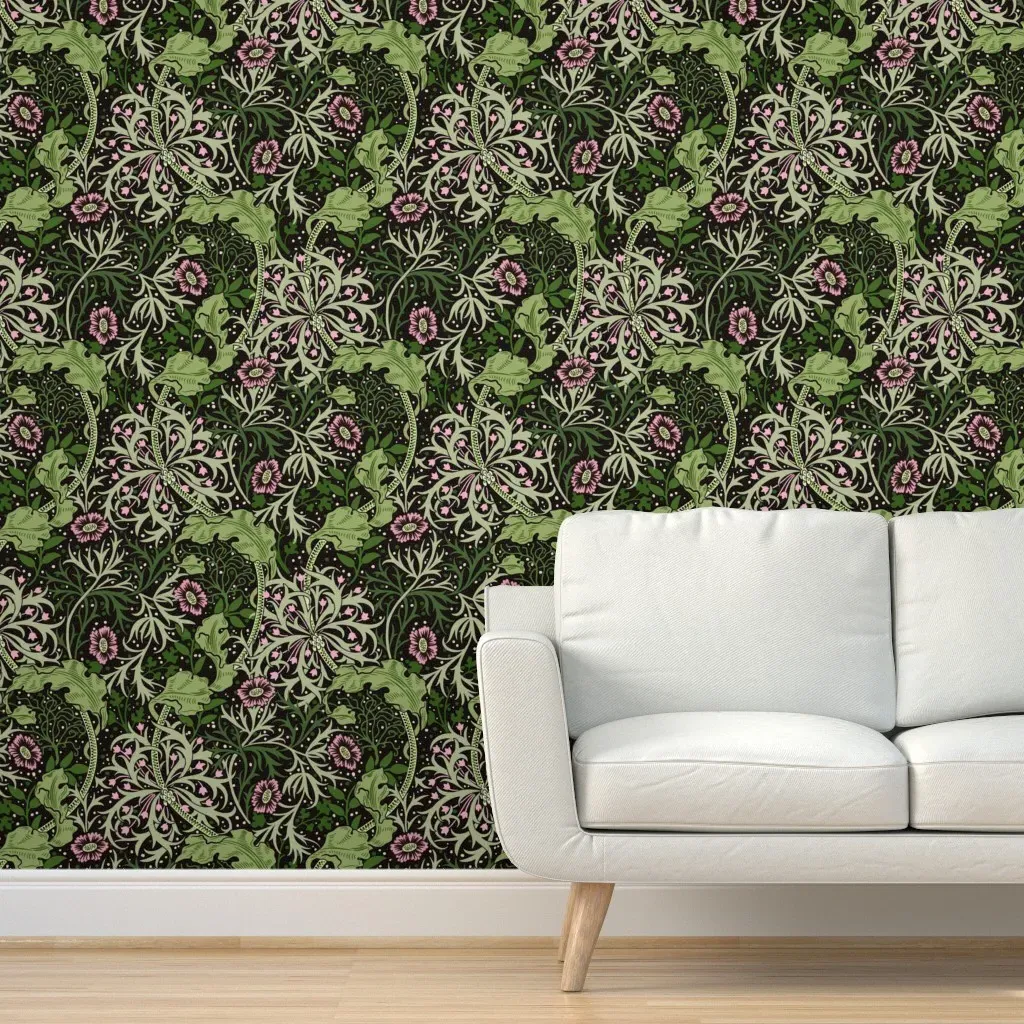 William Morris Seaweed In Spring Garden Peel and Stick Wallpaper - Green product