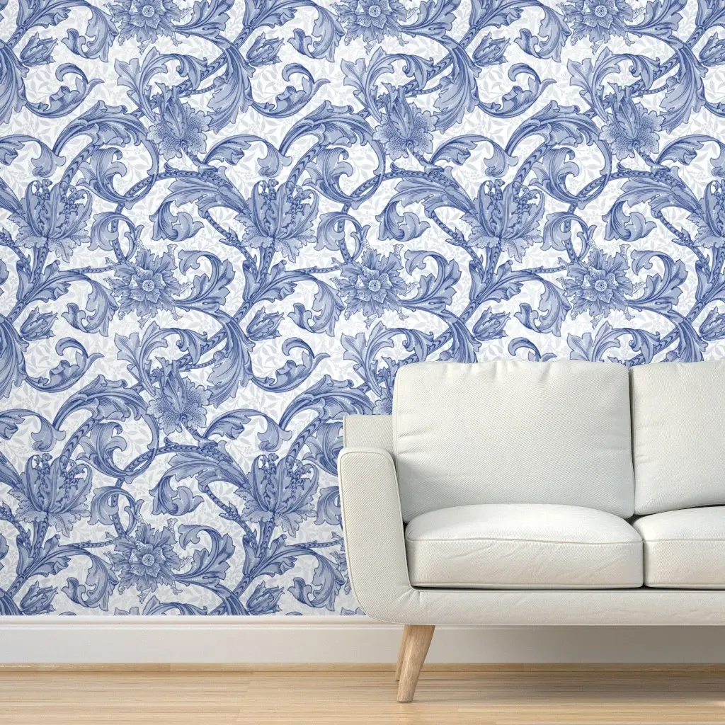 William Morris Single Stem Willow Ware Peel and Stick Wallpaper - Blue product