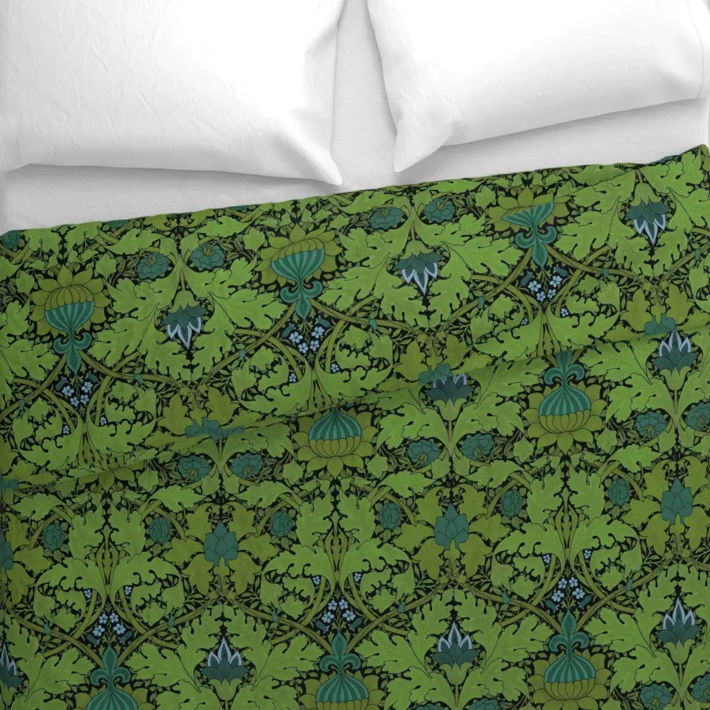 William Morris St. James Damask Duvet Cover - Dark Green alternate view