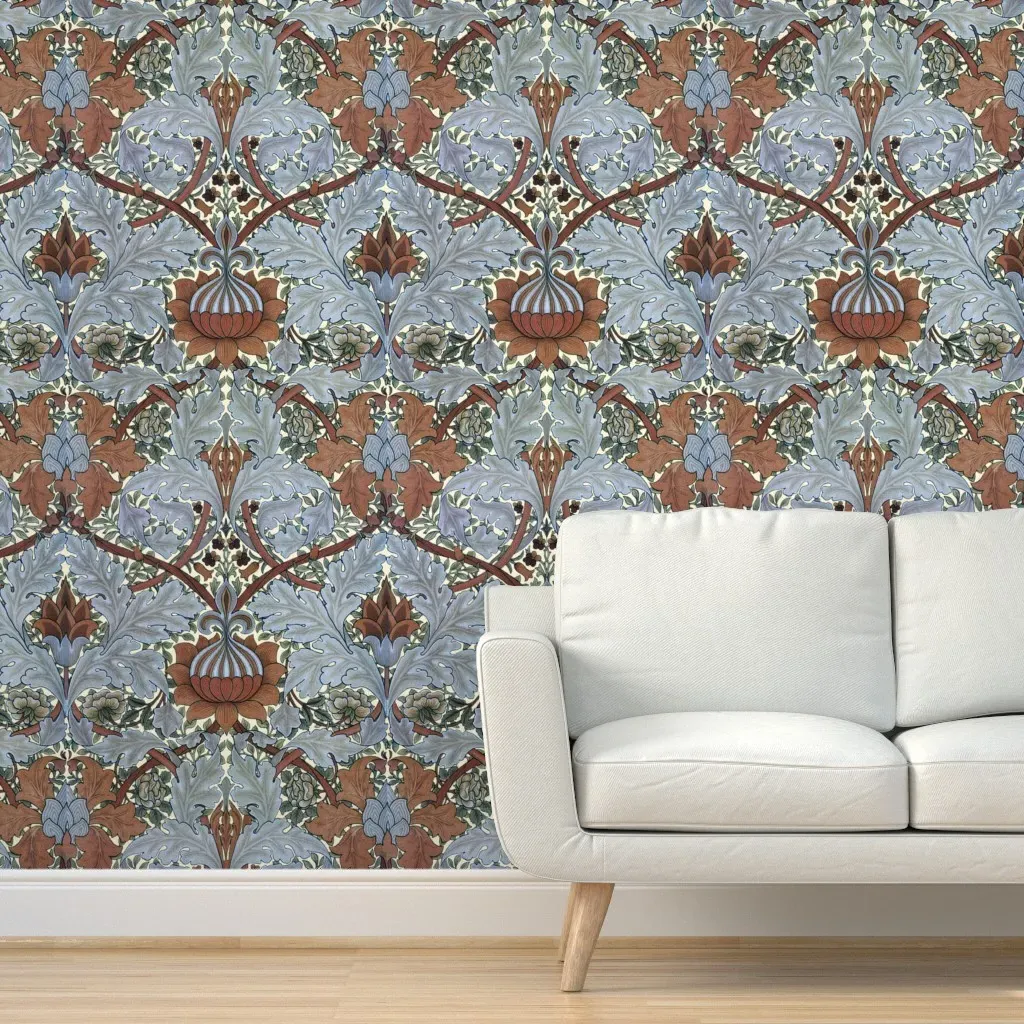 William Morris St. James Damask Peel and Stick Wallpaper - Brown product